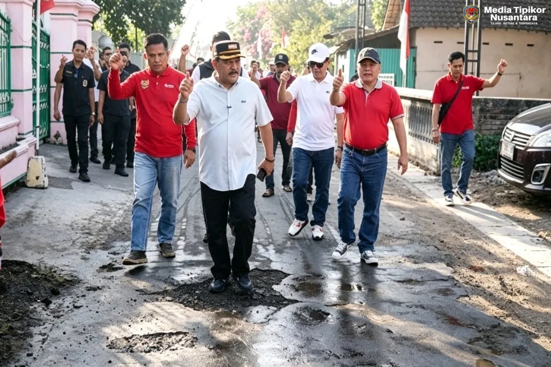 Sambut HUT RI 81,Bupati Nganjuk Pimpin Langsung Kerja Bakti Serentak:Kebersihan Lingkungan Cermin kemurnian Hati