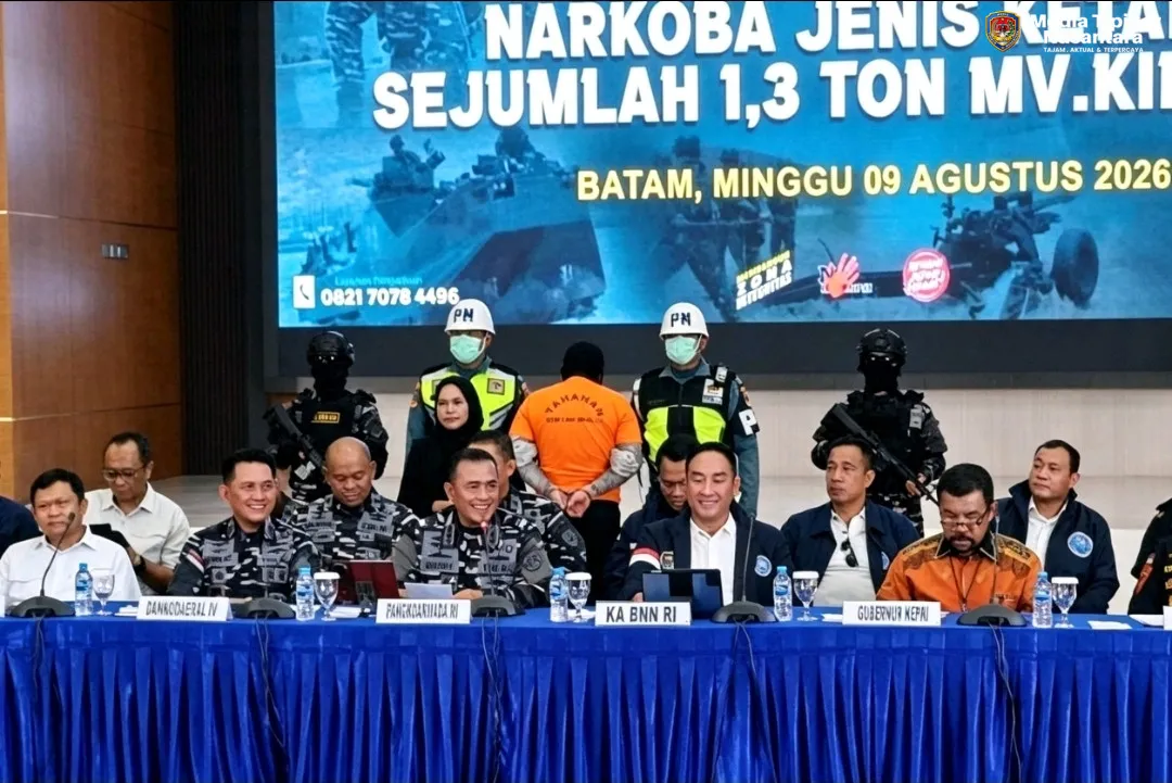 TNI AL & Tim Gabungan Gagalkan Penyeludupan Hampir 1,3 Ton Ketamin Senilai Rp 2,1 Triliunan di Perairan Kepri