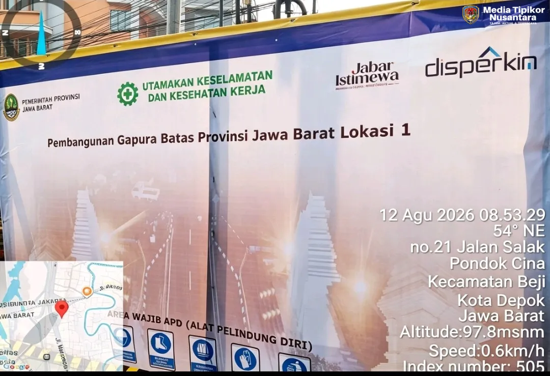 Pembangunan Gapura Batas Jabar:Hanya Spanduk Terpasang,Papan Informasi Dan Aktivitas Pembangunan Tak Ada